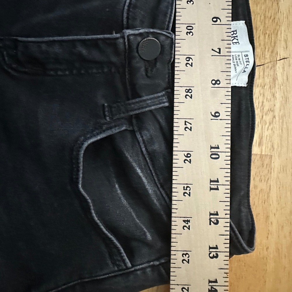 BKE Stella‎ Womens Black Denim Ankle Skinny Jeans Size 27 Distressed Low Rise - Picture 6 of 12